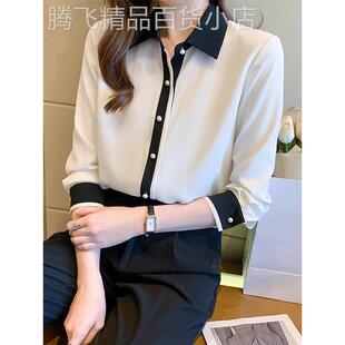 欧洲站雪纺白色衬衫女2025新款春秋职业正装轻奢高级感面试上衣潮