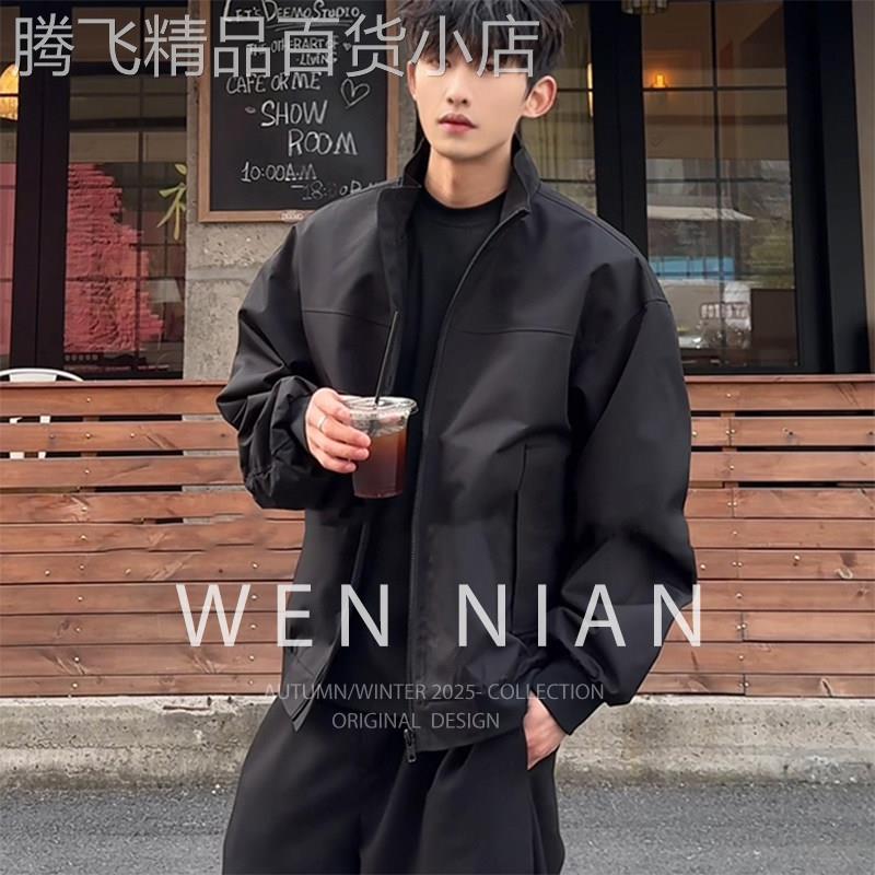 韩国WEN NIAN飞行员夹克外套男2026秋季新款美式潮牌冲锋衣棒球服