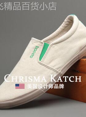 出口美国Chrisma Katch~春夏新款透气帆布鞋男一脚蹬老北京布鞋