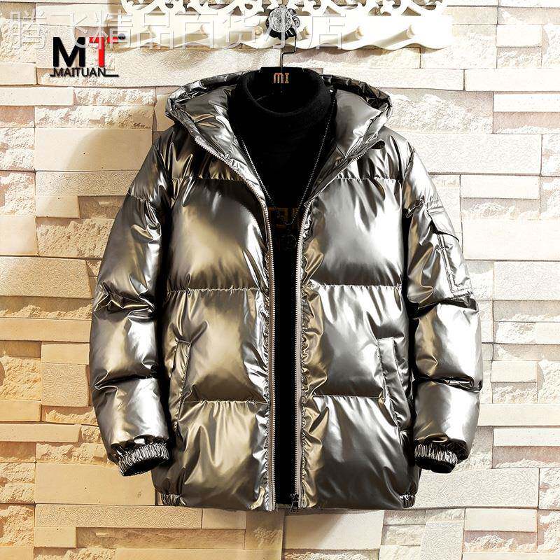 高端亮面棉服男士冬季2025新款潮加厚短款连帽保暖外套男款面包服