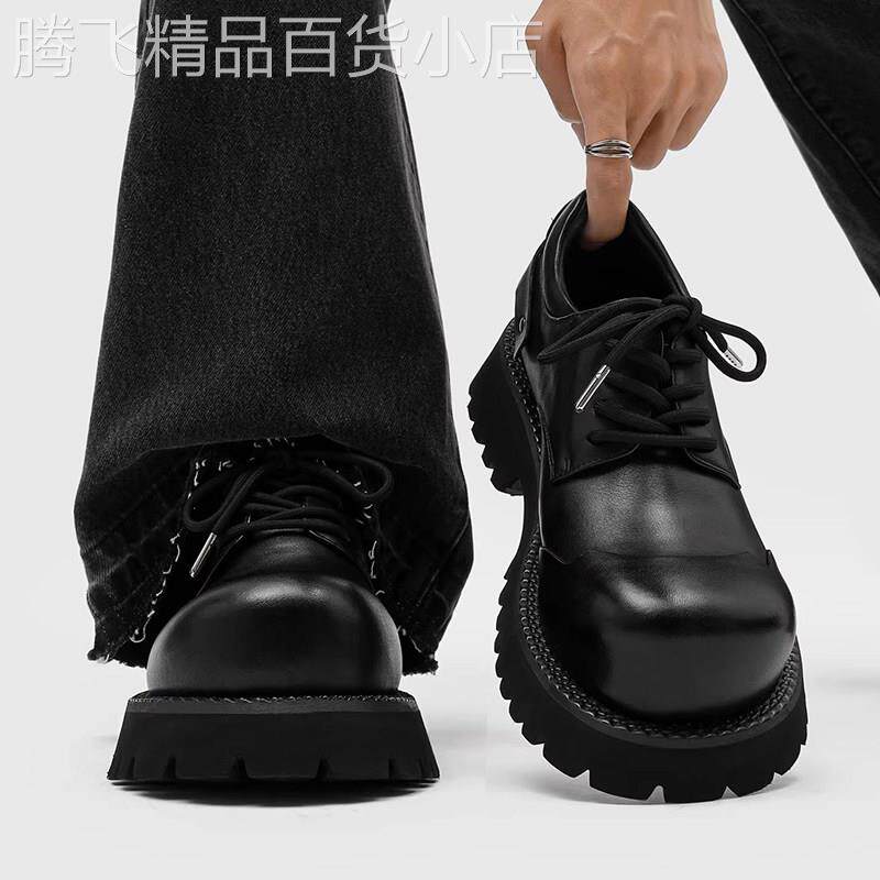 男鞋夏季2026新款情侣德比鞋子英伦商务正装男士休闲大头皮鞋结婚