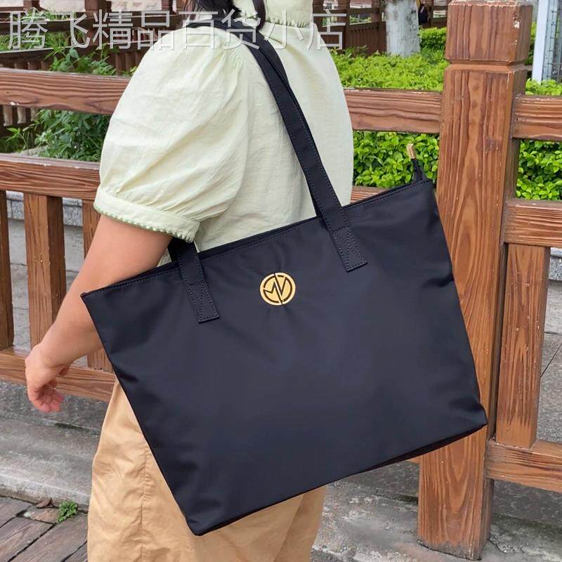 法国ZAMP托特包女刺绣单肩包大包新款牛津布帆布手提包简约通勤包