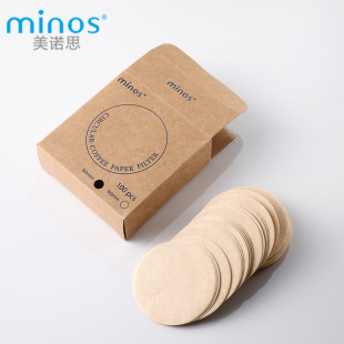 咖啡圆形过滤纸天然木质纤维摩卡壶冰滴壶3号6号9号 美诺思minos