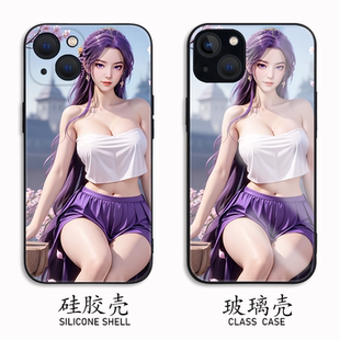 云霄仙子手机壳适用iPhone14promax小米13玻璃vivoS30美女OPPOReno12华为nova11三星s24ultra一加ace2v苹果17