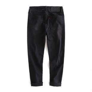 夏季黑色九分牛仔裤男士薄款弹性修身小脚裤显瘦百搭8分裤3种裤长