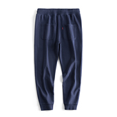 秋冬高端藏青色卫裤 长 厚400克纯棉2个裤 男士 九分加绒不掉色休闲裤