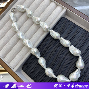 轻奢不规则巴洛克大颗珍珠项链女2025新款毛衣链锁骨链直播货源