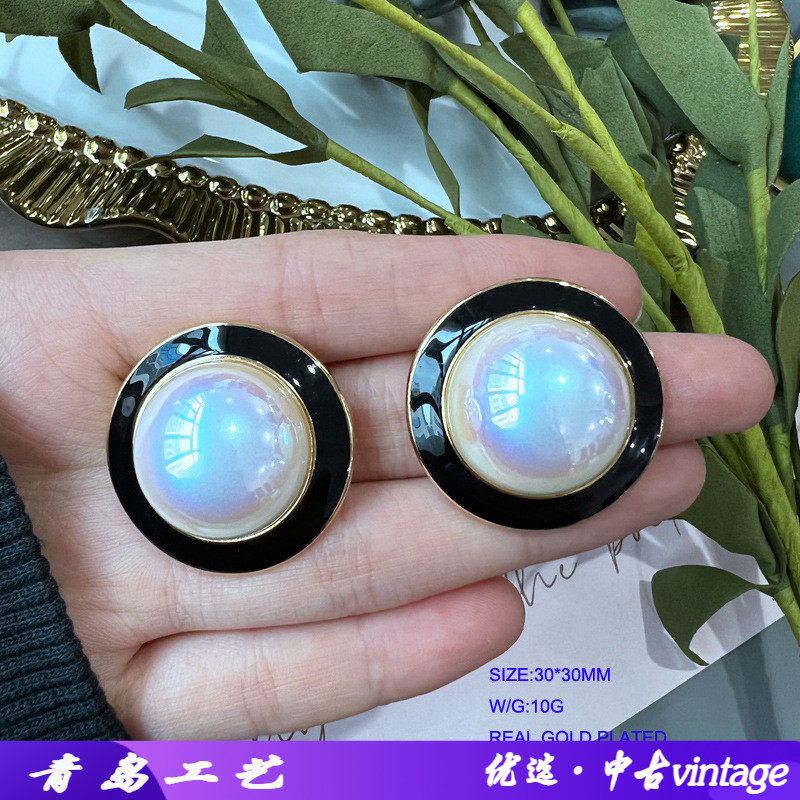 欧玛拉日韩西洋中古镀真金耳钉