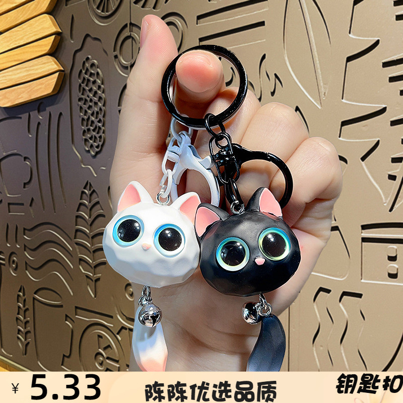 创意可爱卡通立体大眼猫猫头树脂