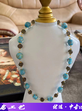 琉璃圆珠链新中古vintage复项链