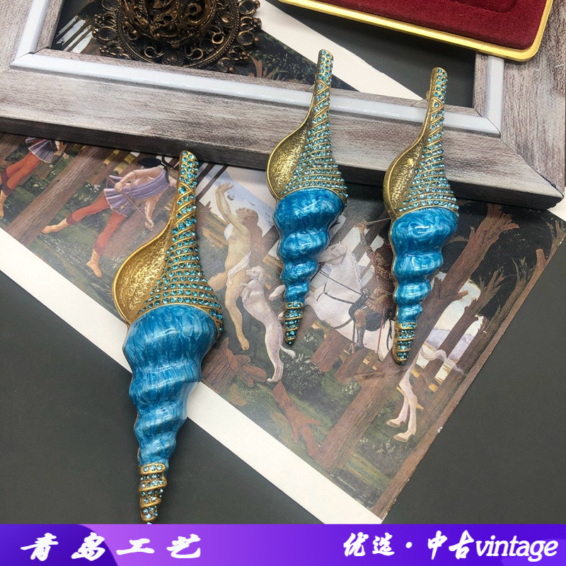 vintage中古胸针复古时尚精致蓝