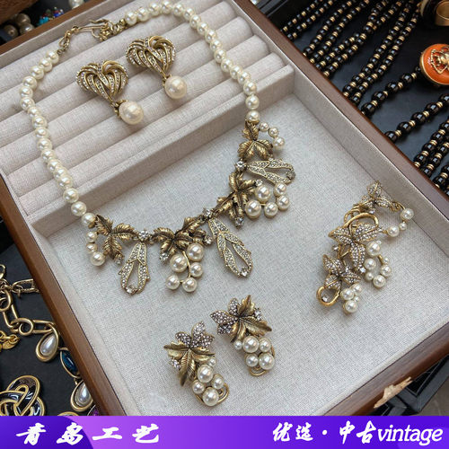 WRAN新款中古Vingate珍珠套装女