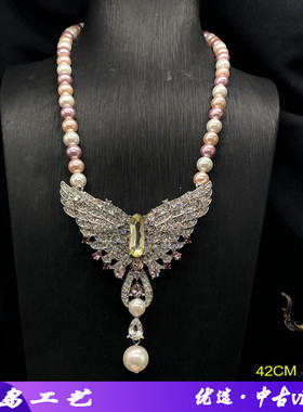 其他圆珠链彩色琉璃珍珠短项链