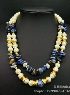 vintage饰品西洋复古珍珠青金石