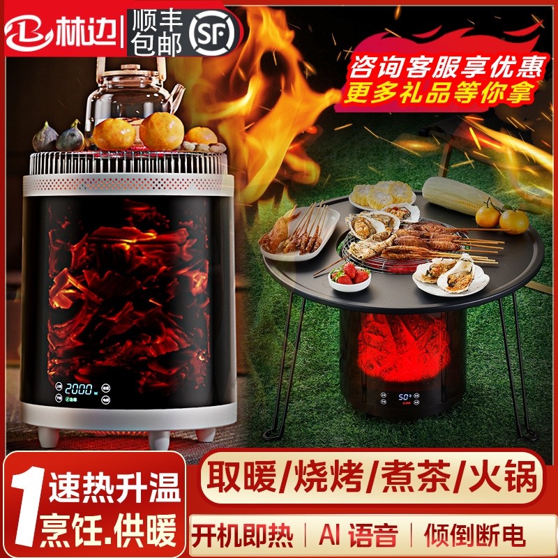 林边取暖器智能语音3D仿真火焰家