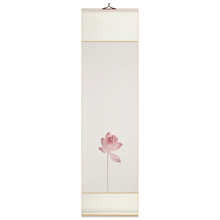 三味斋安徽泾县宣纸蜡染微喷花鸟荷花禅意空白挂轴四尺五开半生熟蜡染画心宜书宜画爱莲说毛笔书法创作免装裱