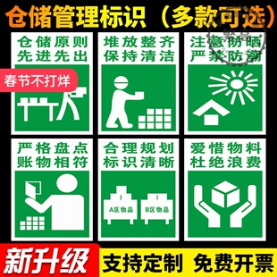 仓储原则先进先出爱惜物料杜绝浪费堆放整齐保持清洁严格盘点账物相符合理规划标识清晰注意防晒严禁防潮标识