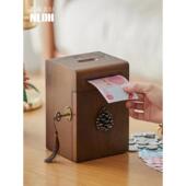 创意实木存钱罐硬币纸币储蓄罐过新年压岁钱储钱罐男女孩生日礼物