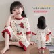 夏款 莫代尔儿童睡衣女童夏季 套装 空调家居服小童女孩宝宝短袖 薄款