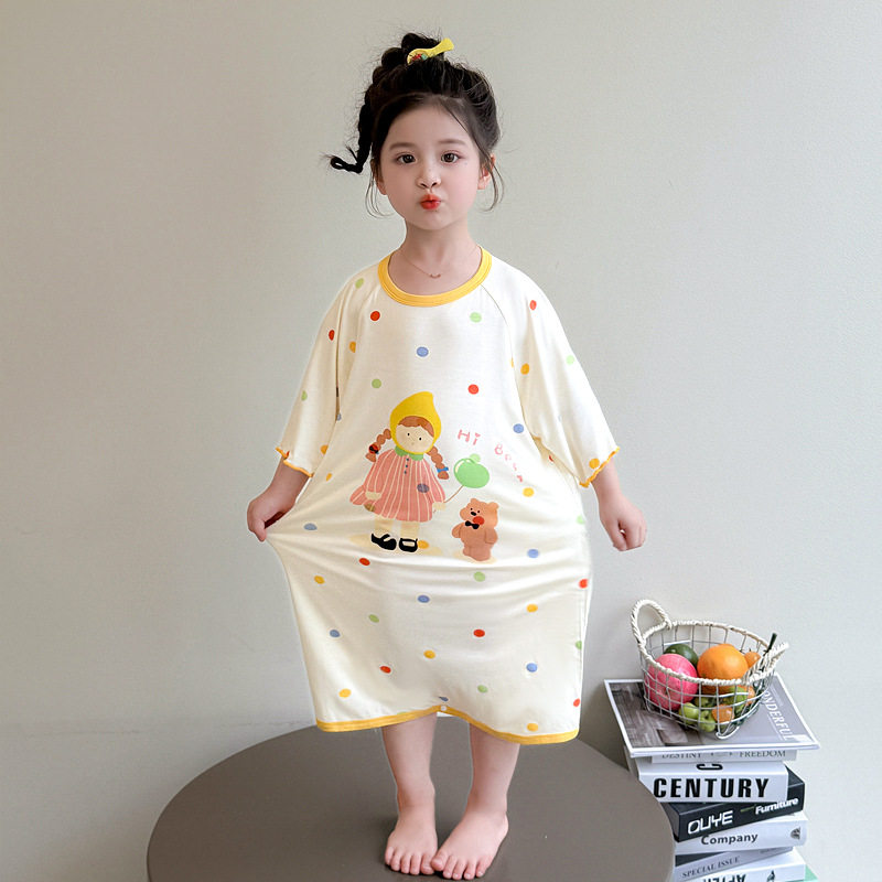 专柜正品女童莫代尔睡衣夏季薄款