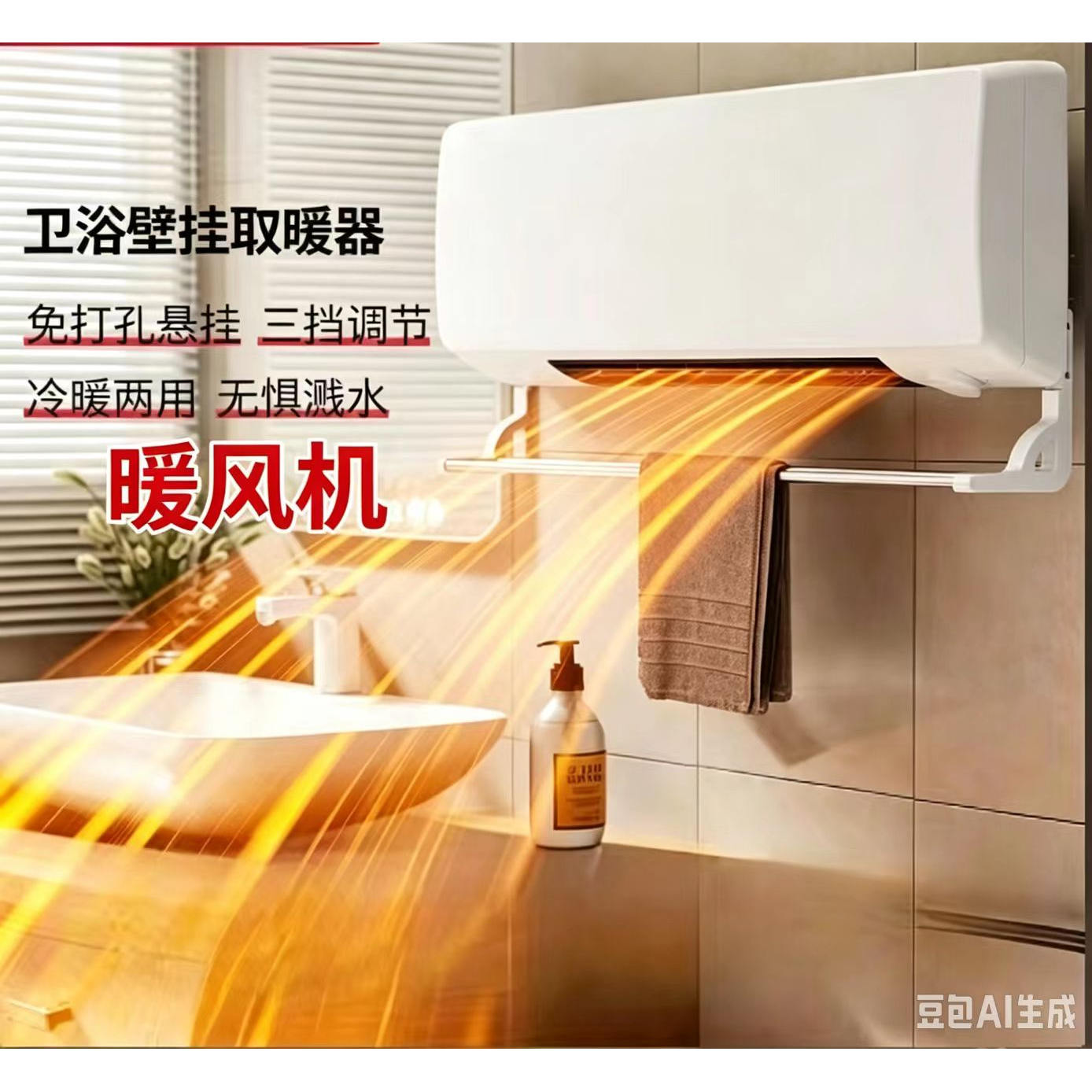 壁挂式取暖浴室暖风机