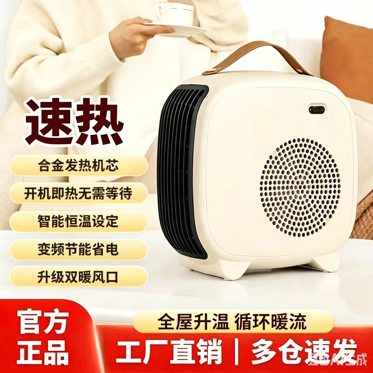 暖风机石墨烯取暖器立式家用节能省电暖气炉小型速热风电暖器