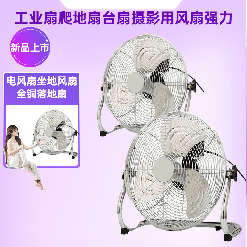 趴地扇工业扇爬地扇台扇摄影用风扇强力电风扇坐地风扇全铜落地扇 - 实物图