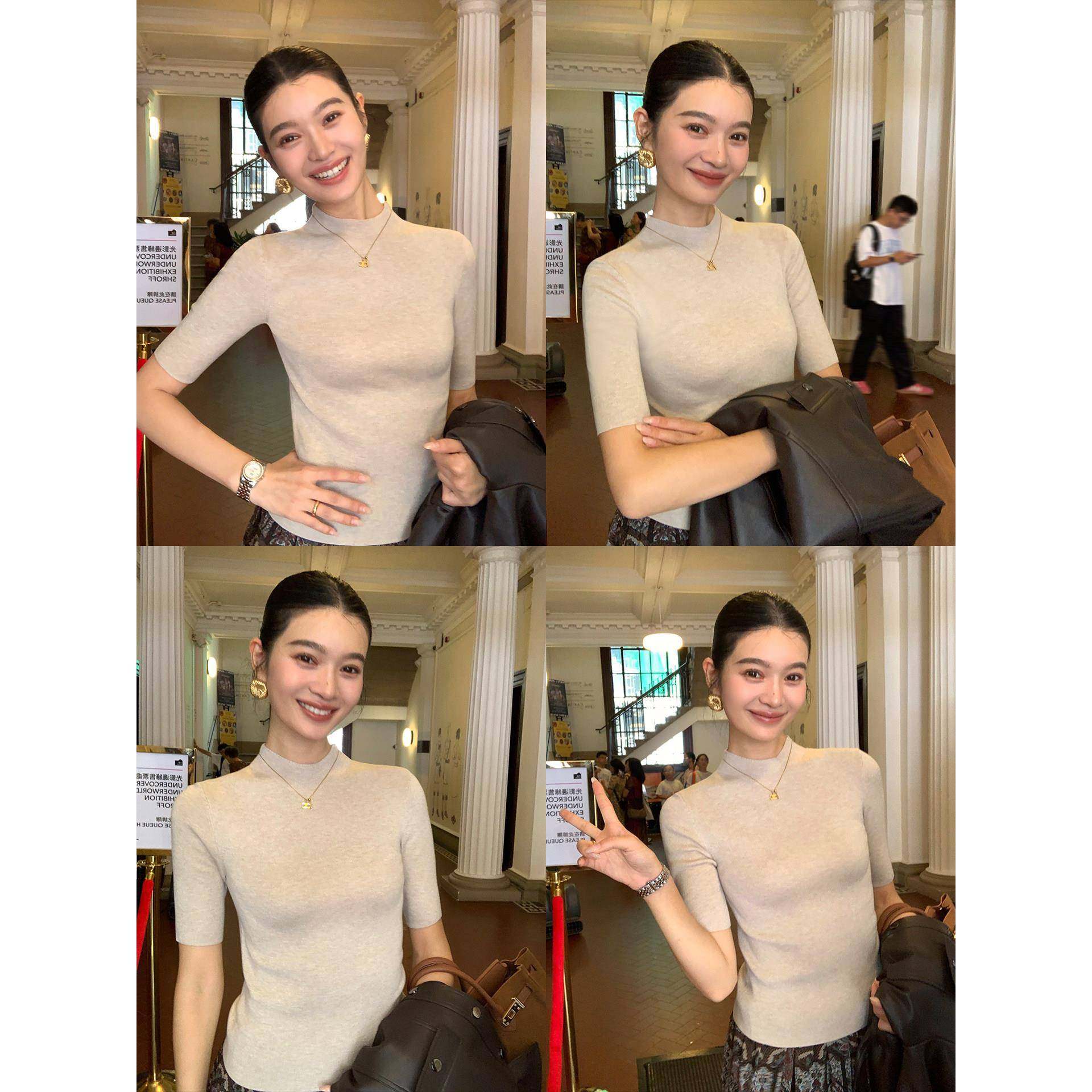 pusumede 简色画卷 半高领中袖正肩羊毛针织衫女气质修身内搭上衣,女装/女士精品,毛针织衫,淘宝优惠券,粉丝福利购,淘宝优惠卷