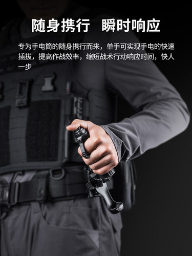 纳丽德手电筒战术快拔套可360度旋转快速锁定可调节尺寸V55/V55L