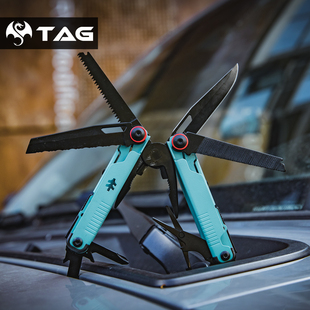 瑞士科技户外多功能钳子折叠小刀随身多用工具钳野外应急生存装 备