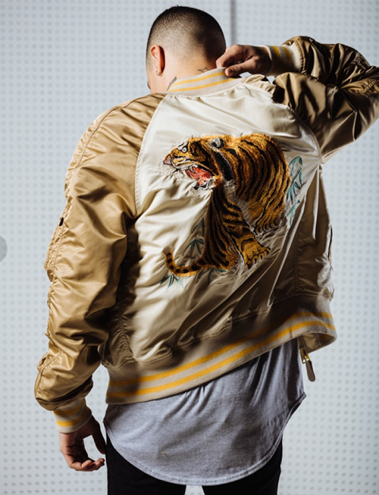 正品现货美国alpha industries ma1横须贺ma1限量版浮雕刺绣夹克