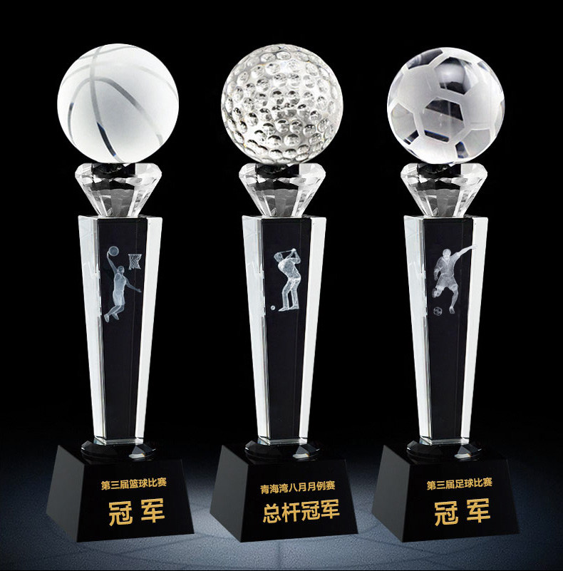 水晶mvp奖杯定制创意刻字篮球装饰摆件