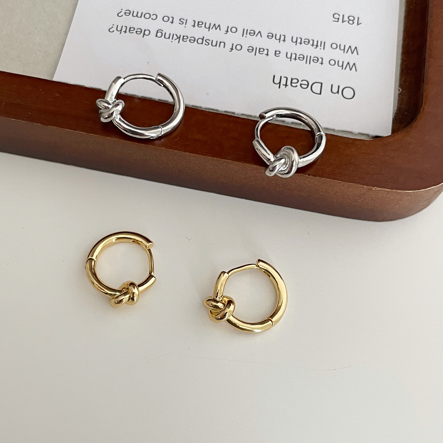 欧美风简约金属打结耳扣