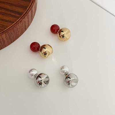 小众两戴红玛瑙冷淡耳饰