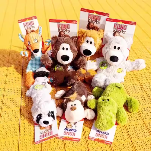 宠物毛绒磨牙发声解闷补丁熊绳结