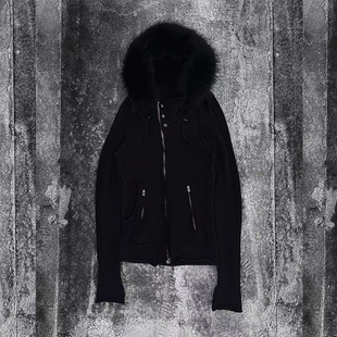 自主lgb视觉系 black raccoon fur parka 黑色浣熊毛皮派克大衣