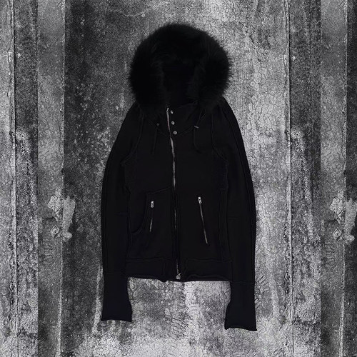 自主lgb视觉系 black raccoon fur parka 黑色浣熊毛皮派克大衣