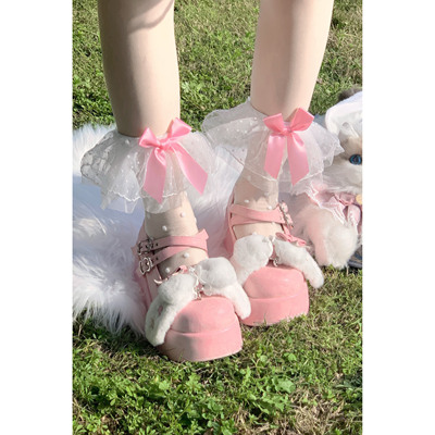 梦幻人偶春夏甜美蝴蝶结中筒袜