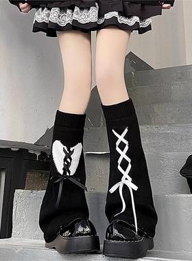 y2k辣妹亚文化星星腿套白色针织小腿袜jk堆堆袜阔腿显瘦针织袜套