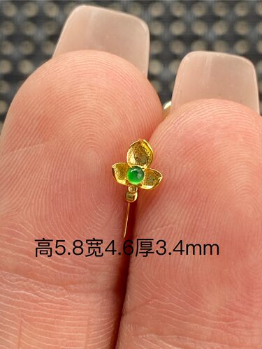 18K金扣头加厚版Au750材质K黄色万能扣头玉项链配件纯18K金绿蛋扣