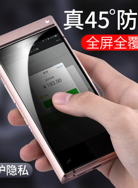 【配全套防爆膜】适用于三星W2019防窥膜三星W2018钢化膜全屏覆盖高清蓝光手机膜防摔保护贴膜防偷看