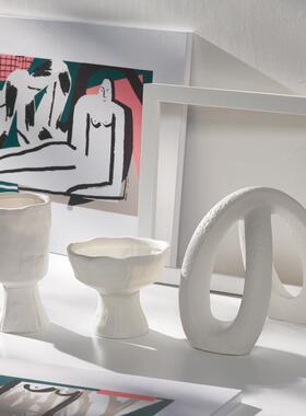 ins北欧白色陶瓷创意简约干花花瓶家居装饰客厅插花摆件拍摄摆设