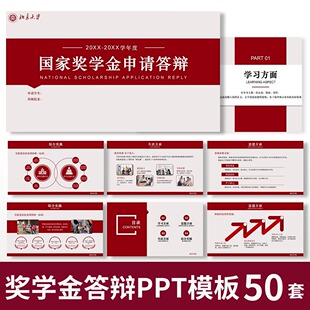 【奖学金答辩】PPT模板大学生研究生国奖金助学金励志奖学金申请