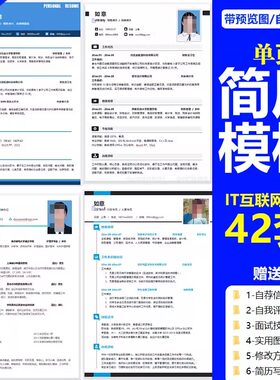 wd互联网行业计算机程序员IT软件开发个人求职面试word简历模板表