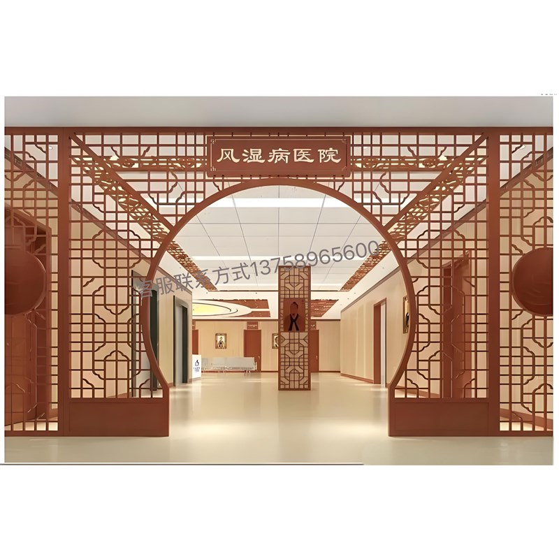 优选馆客厅月f洞门仿古实木花格月亮门中式国医堂格栅屏风定制隔.