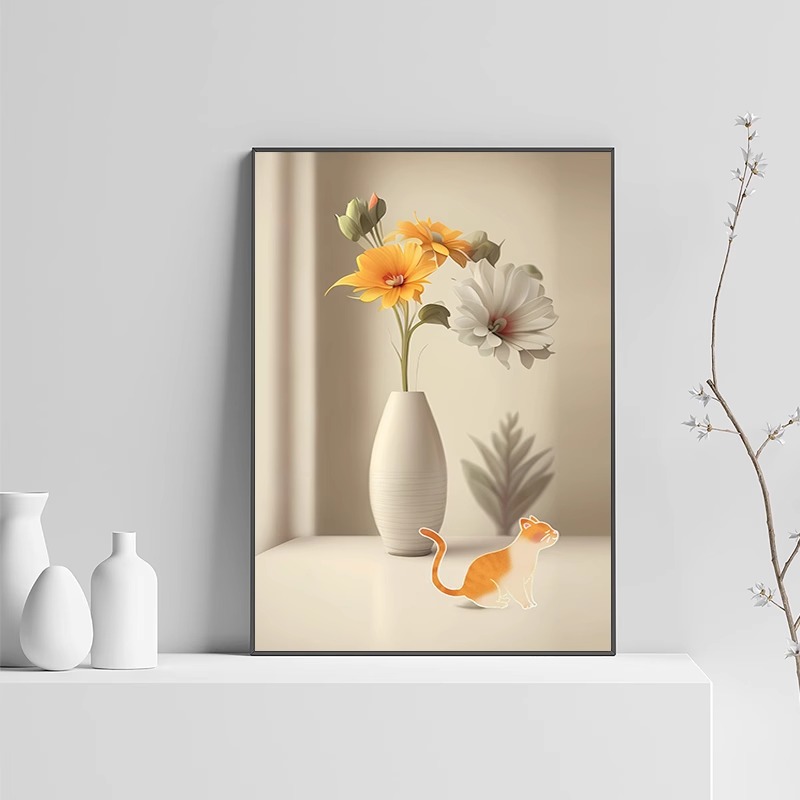 优选物花卉客厅装饰画沙发背w景墙挂画卧室餐厅玄关楼梯间壁画落!图片
