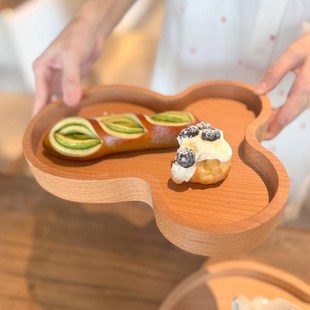 异形榉木餐盘木质收纳装 优选neyMee家用实木托盘w日式 饰茶盘首饰.