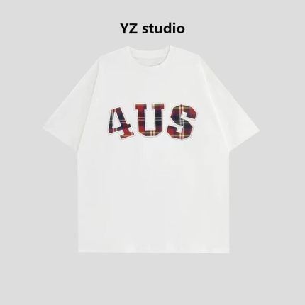 美式新款春夏(4UYES)国潮牌情侣男女同款宽松打底衫T恤纯棉短袖女