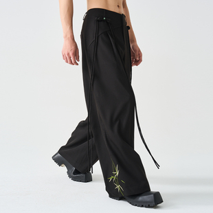 男女同款 CNEW楚念贰问中国风新中式 解构盘扣长流苏刺绣休闲西裤