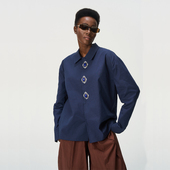 民族刺绣棉麻混纺衬衫 CNEW2025AW 苗疆星穹民族风仿青金石